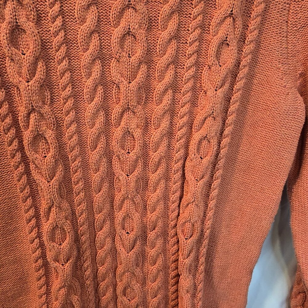 Vintage L.L. Bean Sweater Size Medium Orange Knitted - Picture 4 of 6